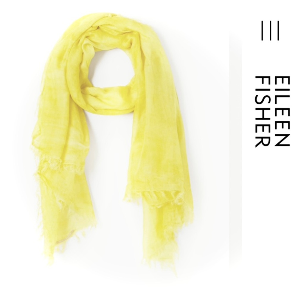 EILEEN FISHER | OS | Maltino Fringe Gauze Cotton Polyamide Airy Two Tone Scarf